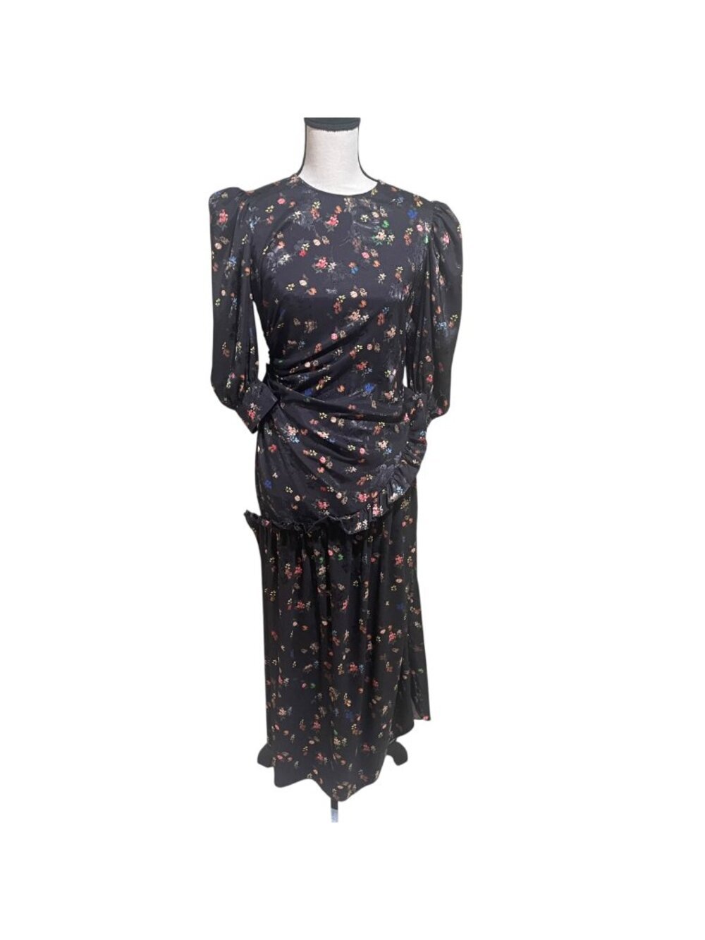 Preen by thorton bregazzi floral ruched maxi dress